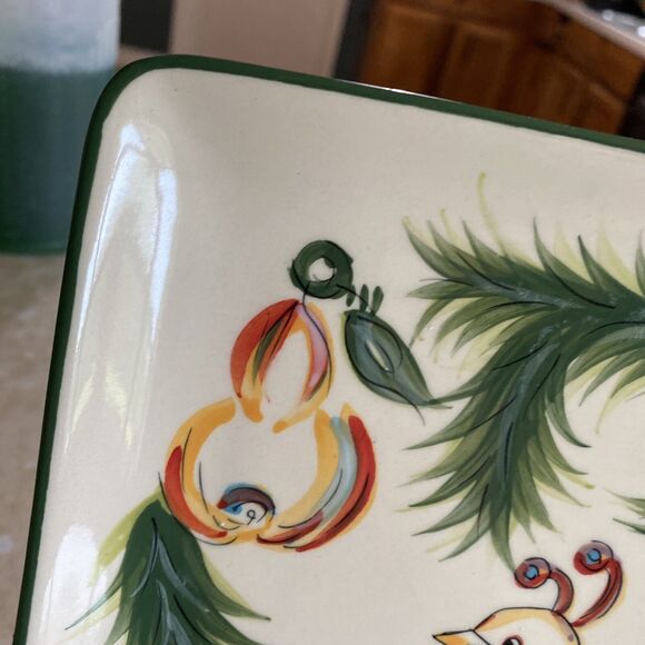 GAIL PITTMAN CHRISTMAS TRIMMINGS Square Side Plate - Partridge In A Pear Tree - Picture 2 of 7